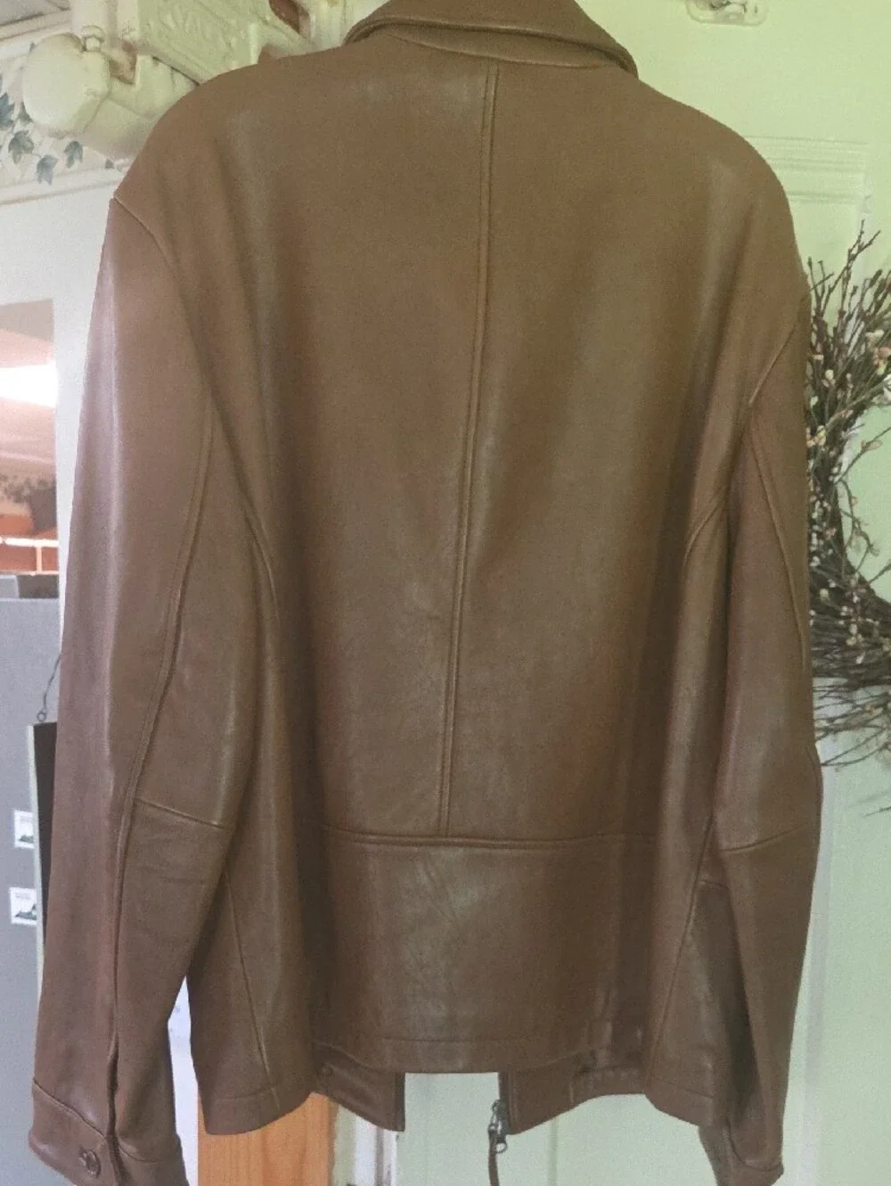 Banana Republic Men's Brown Leather Bomber Jacket